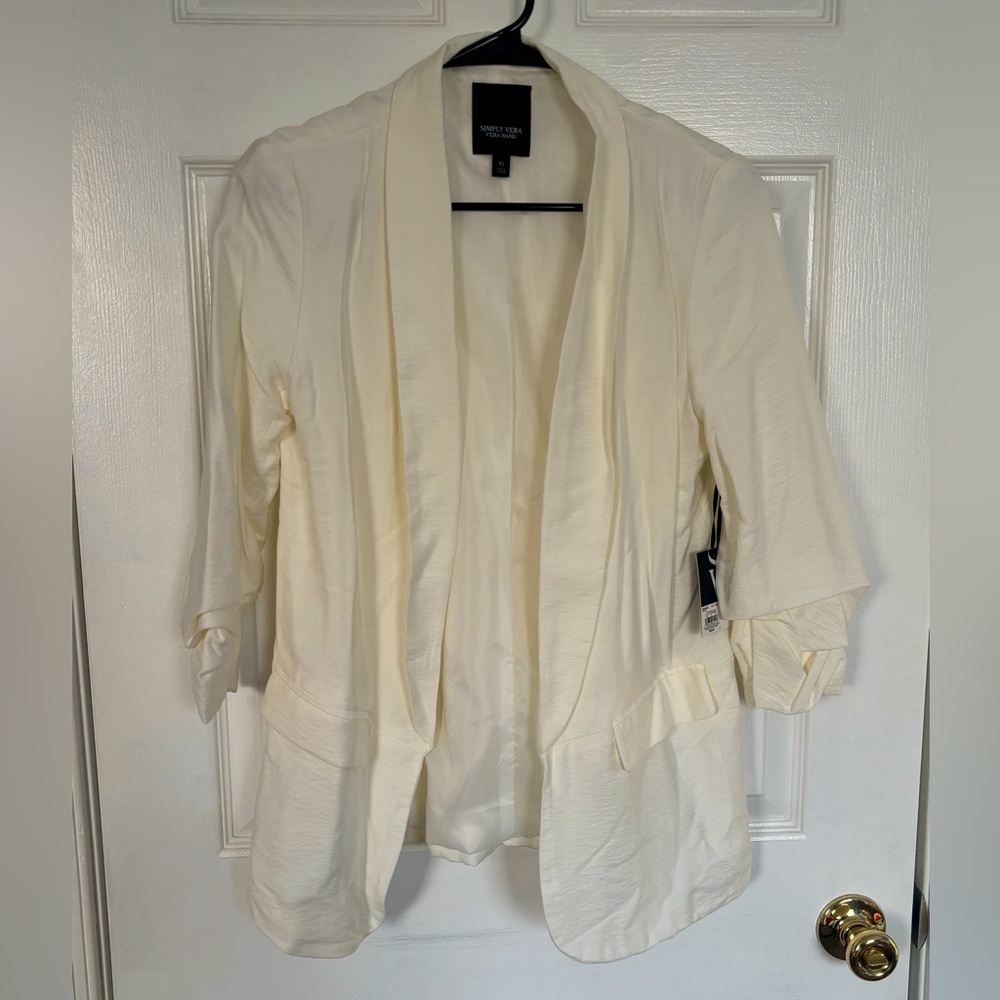Simply Vera Open Blazer in Off White